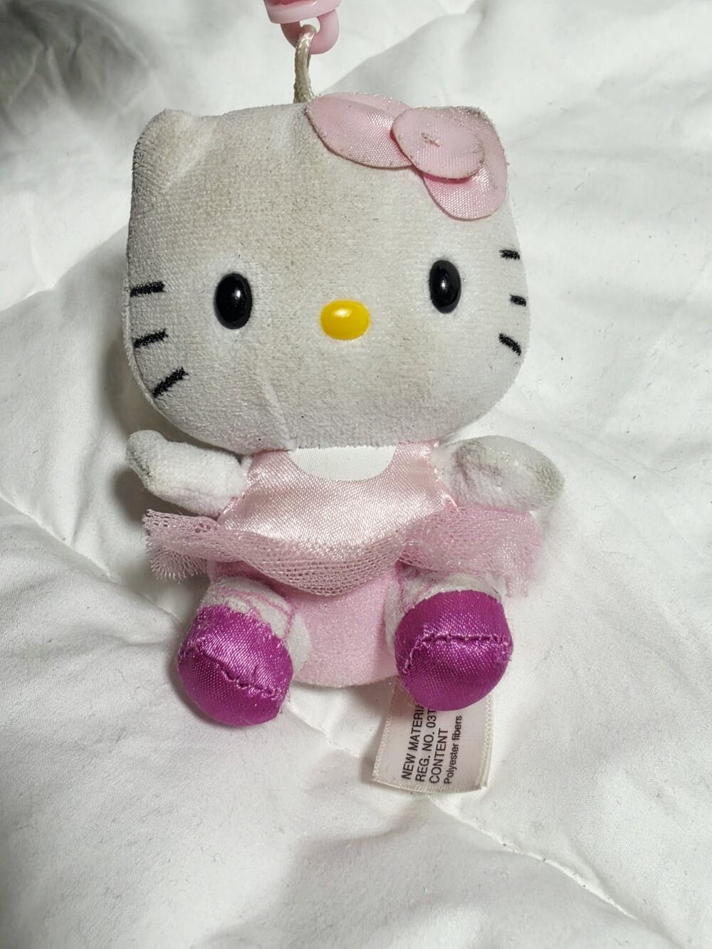 Hello Kitty Ballerina Plush Doll Mini Keychain Ty Brand Collectible Vtg Retired